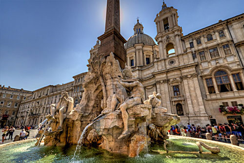 Fountain of the Four Rivers in Rome