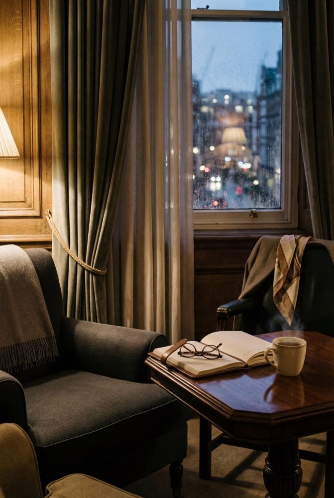 Luxury sitting area: Discreet payment confirmation