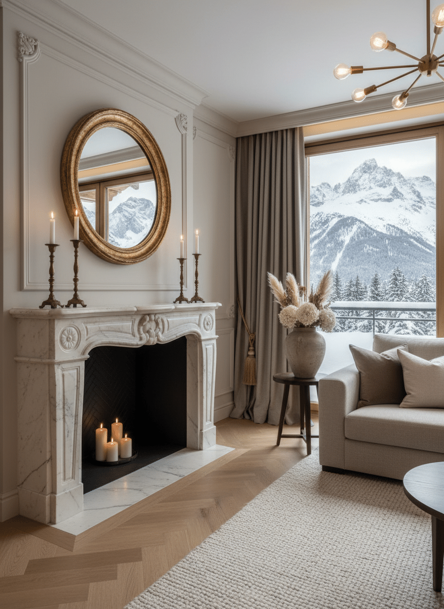Luxury ski chalet interior; Lech ski escorts