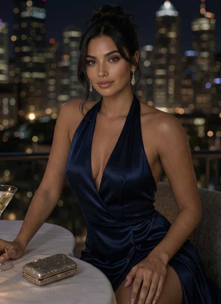 An elite model escort in Nantes waits for her dinner date