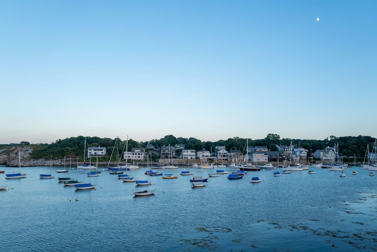Weathered docks and moored boats at Straight Wharf