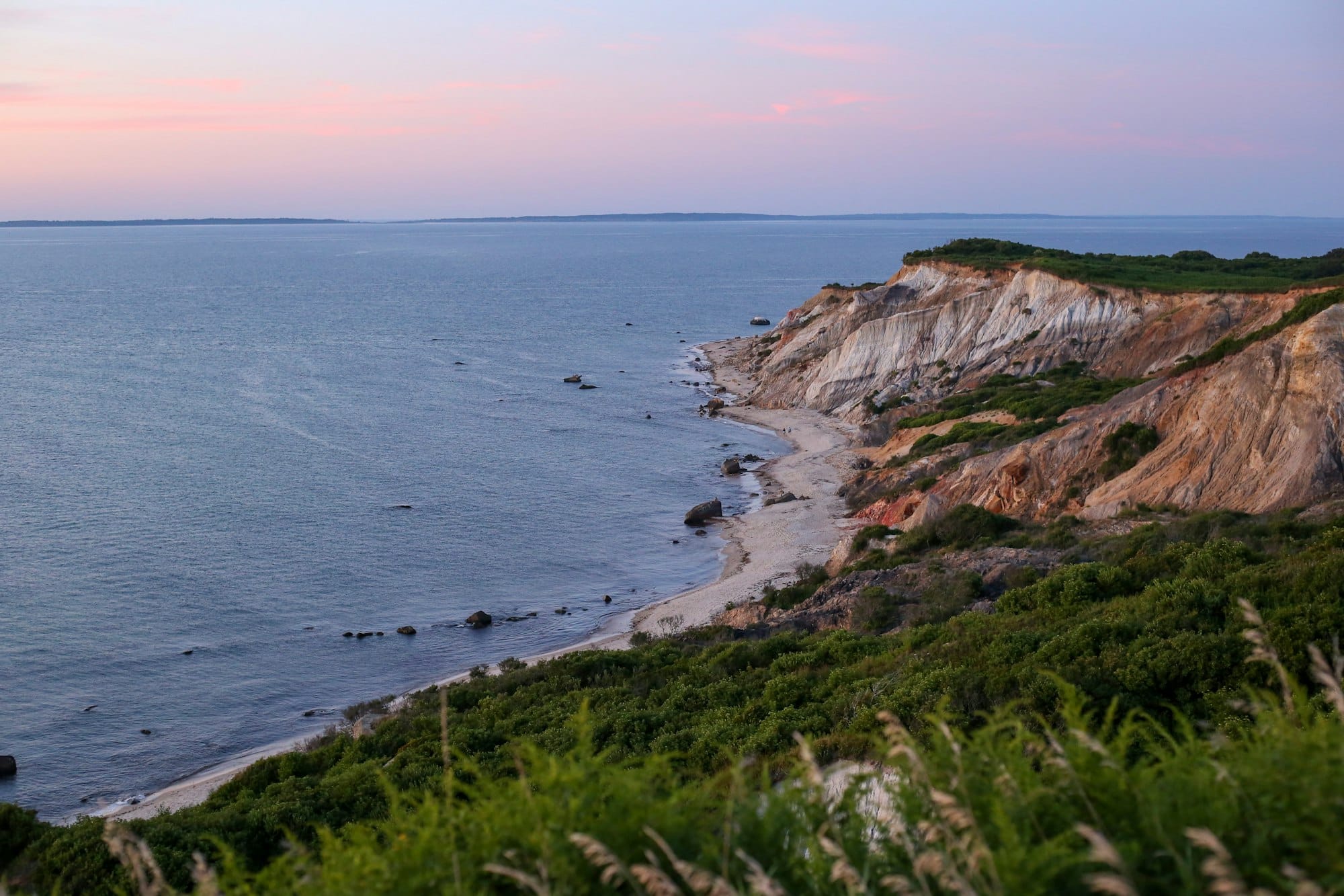 The coastline of Martha’s Vineyard at dusk